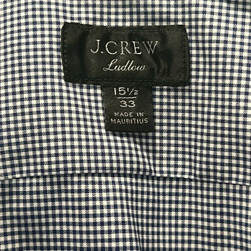 J Crew Ludlow Shirt Long Sleeves Like New Slim Fit White & Blue 15 1/2” Neck